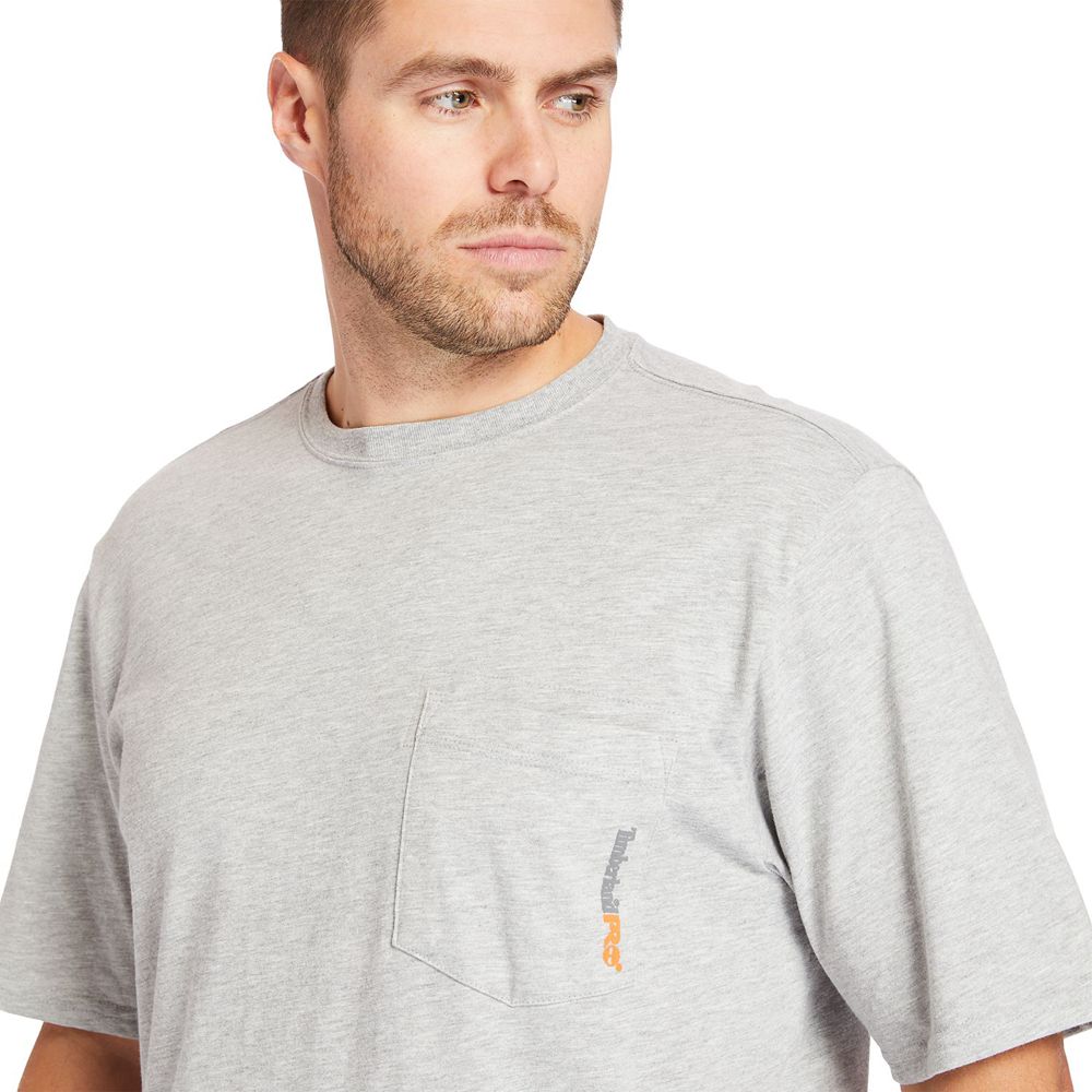 Camisetas Timberland Hombre Pro® Big & Tall Base Plate Short-Sleeve Gris - Chile UYI-340167